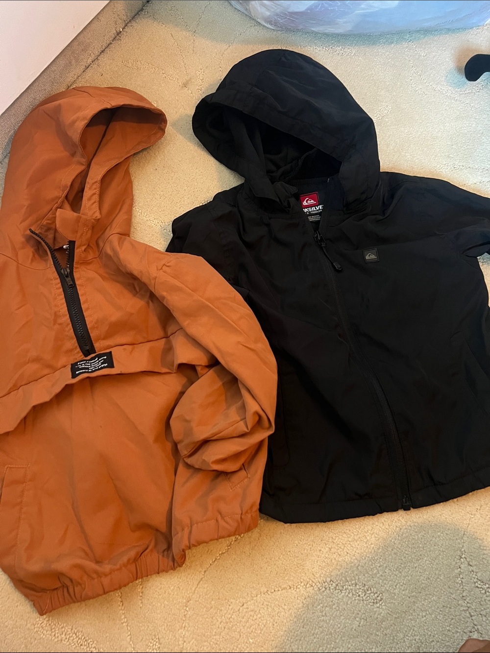Quiksilver Kids Black Hooded Rain Jackets
